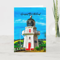 Happy Birthday Lighthouse Fine Art Kaart