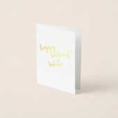 HAPPY BIRTHDAY LIVE HEART CUSTOM GOLD CALLIGRAPHY FOLIE KAARTEN (Voorkant)