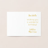 HAPPY BIRTHDAY LIVE HEART CUSTOM GOLD CALLIGRAPHY FOLIE KAARTEN (Binnen)
