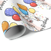 Happy Birthday Llama Cadeaupapier (Rol Hoek)