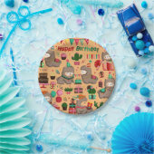 Happy Birthday Llama Pattern Papieren Bordje (Feest)