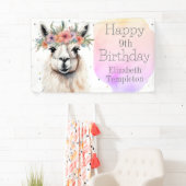 Happy Birthday Llama Wildflower Dier Kind Spandoek (Insitu)