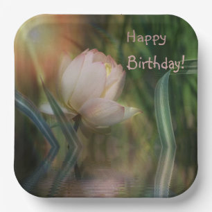 Happy Birthday Lotus Reflection Papieren Bordje