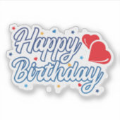 Happy Birthday Love Hearts sticker (Voorkant)