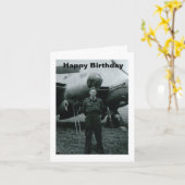 Happy Birthday luchtmacht Kaart (Gele Bloem)