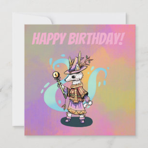 Happy Birthday Magical wolf Kaart