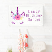 Happy Birthday | Magische Unicorn Spandoek (Insitu)