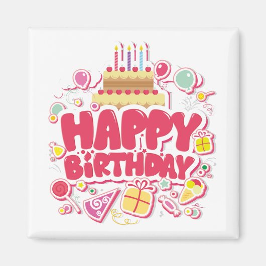 Happy Birthday Magneet (Voorkant)