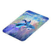 Happy Birthday Magnet - Happy Couple Dolphins Magneet (Linkerzijde)