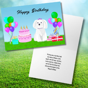 Happy Birthday Maltees op het verjaardagsfeest Kaart
