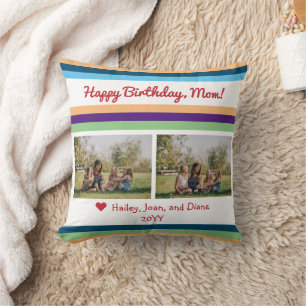 Happy Birthday Mam 2 Foto's Names Color Bands Make Kussen