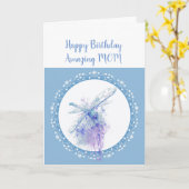 Happy Birthday Mam Dragonfly & Lace Kaart (Gele Bloem)