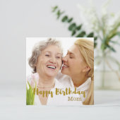 Happy Birthday Mam Foto Kaart (Staand voorkant)