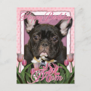 Happy Birthday Mam - French Bulldog - Blauwgroen Briefkaart