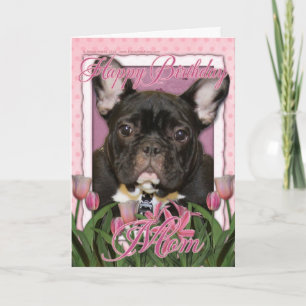 Happy Birthday Mam - French Bulldog - Blauwgroen Kaart