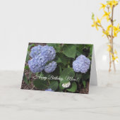 Happy Birthday Mam,  Paarse Hibiscus Kaart (Gele Bloem)