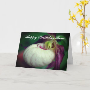 Happy Birthday mama Lady Slipper Orchid Kaart