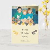 Happy Birthday Mama oranje foto Kaart (Gele Bloem)