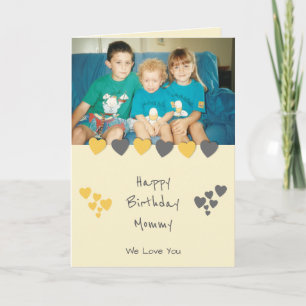 Happy Birthday Mama oranje foto Kaart