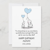 Happy Birthday mammie Elephants Cute (Voorkant)