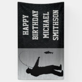 Happy Birthday Mannen Vist banner (Verticaal)