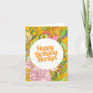 Happy Birthday Marilyn   Floral Birthday Card Kaart