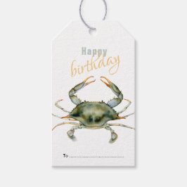 Happy Birthday, Marine Life, Crab, Beach Coastal Cadeaulabel