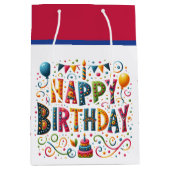 Happy Birthday Medium Cadeauzakje (Voorkant)