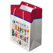 Happy Birthday Medium Cadeauzakje (Achterkant Gekanteld)