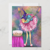 Happy Birthday - meisje dat kaarsen uitblaast - gr (Voorkant)