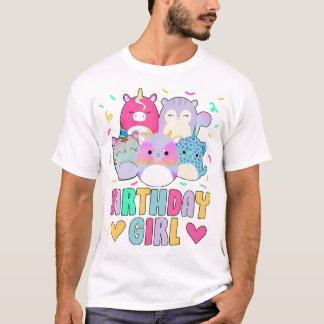 Happy Birthday Meisje Squish Squad Mallow Meisjes  T-shirt