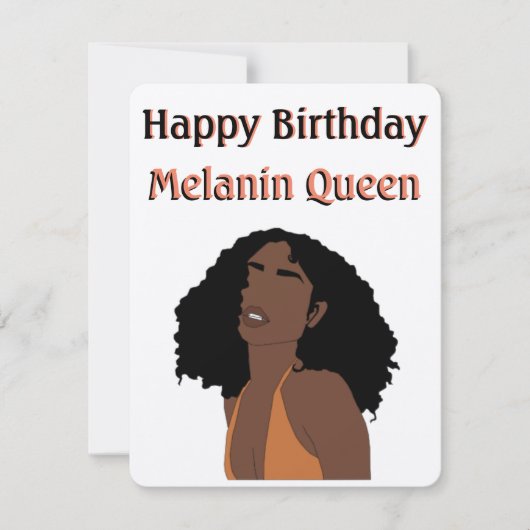 "Happy Birthday Melanin Queen"-Kaart (Voorkant)
