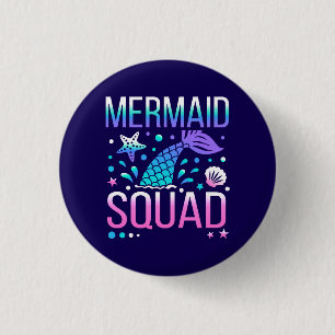 Happy Birthday Mermaid Squad-68296 Ronde Button 3,2 Cm