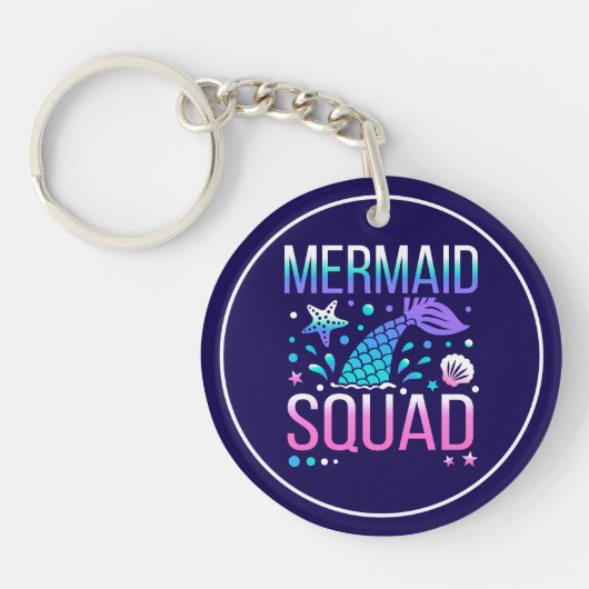 Happy Birthday Mermaid Squad-68296 Sleutelhanger (Voorkant)