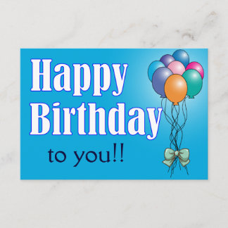 Happy Birthday met ballonnen platte kaart