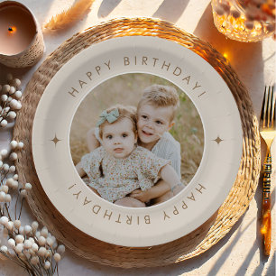 Happy Birthday met foto Papieren Bordje