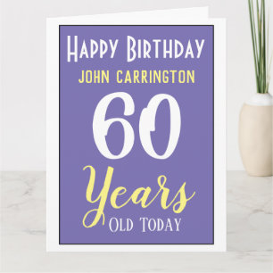 Happy Birthday met naam & 60-jarige Kaart