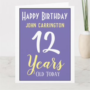 Happy Birthday met naam en 12-jarige Kaart