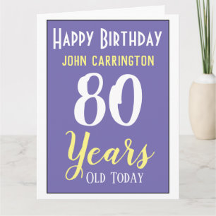 Happy Birthday met naam en 80-jarige Kaart