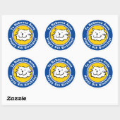 Happy Birthday met naam en leeftijd 6 Ronde Sticker (Vel)