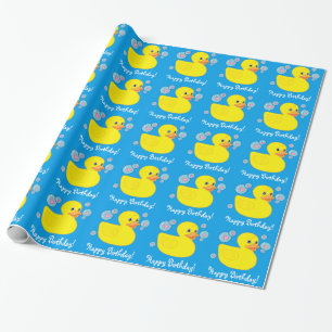 Happy Birthday met Rubber Ducky Cadeaupapier