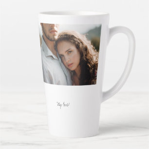 Happy Birthday Mijn liefde Aangepast Foto Modern M Latte Mok