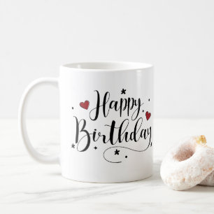 Happy Birthday-minimalistische typografie Koffiemok
