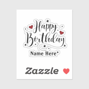 Happy Birthday-minimalistische typografie Sticker