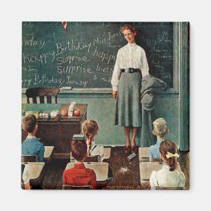 Happy Birthday, Miss Jones van Norman Rockwell Magneet