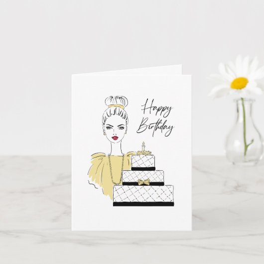 Happy Birthday Mode Illustratie Kaart (Kleine Plant)