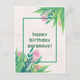 Happy Birthday Modern prachtig natuur plant Briefkaart