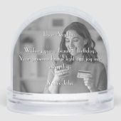 Happy Birthday | Modern Script Personalized Photo Sneeuwbol (Achterkant)