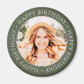 Happy Birthday Modern Simple Custom Photo Magneet (Voorkant)