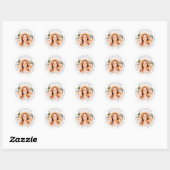 Happy Birthday Modern Simple Custom Photo Ronde Sticker (Vel)